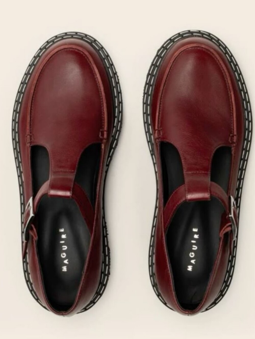 NIB Maguire Mary Janes In Oxblood